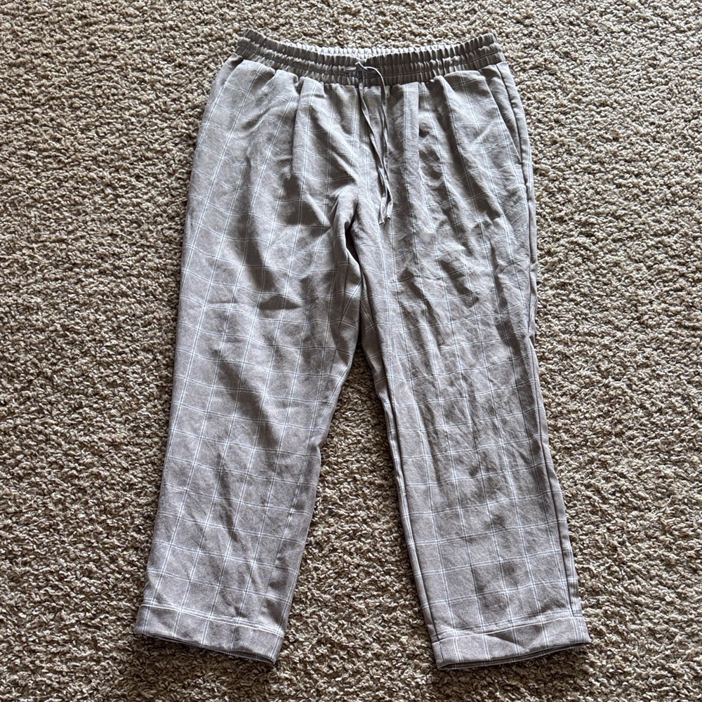 Ann Taylor Tan Checkered Pants M